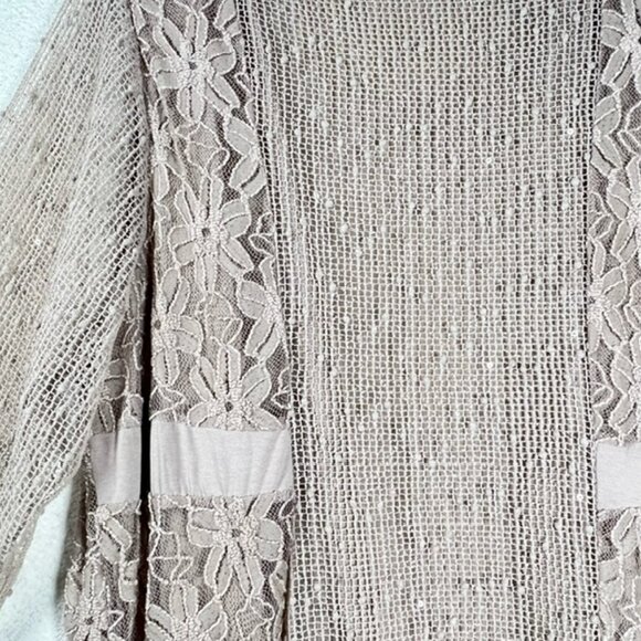 Indigo Soul Women's Layered Tunic w/Lace & Sequin Detail, long Sheer Sleeves 3XL - Picture 5 of 6